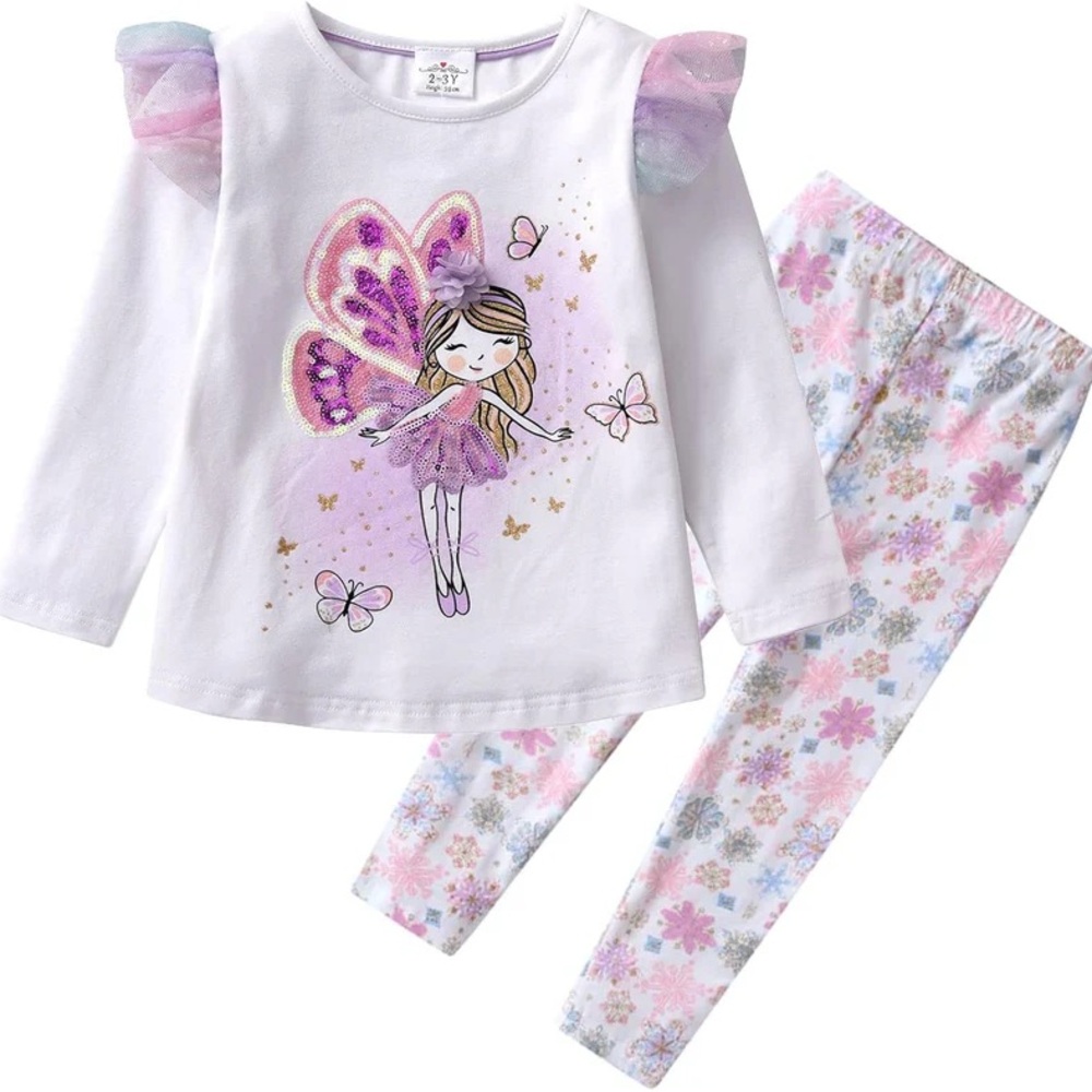 Fairy Princess Kids Matching Set - White and Pink
